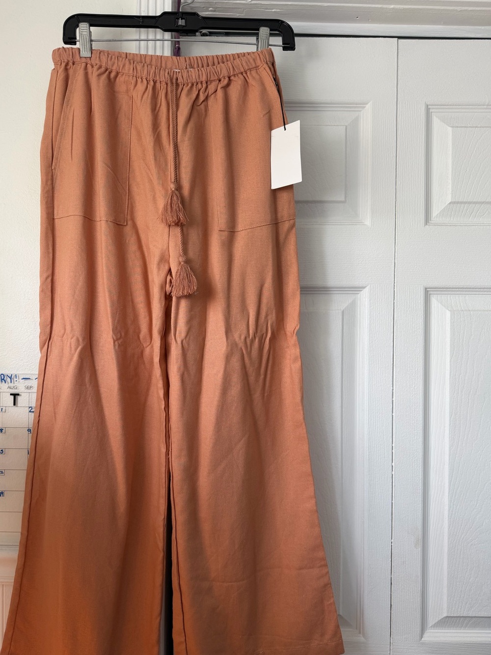 Love Tree Linen Blend Top - Terracotta Orange